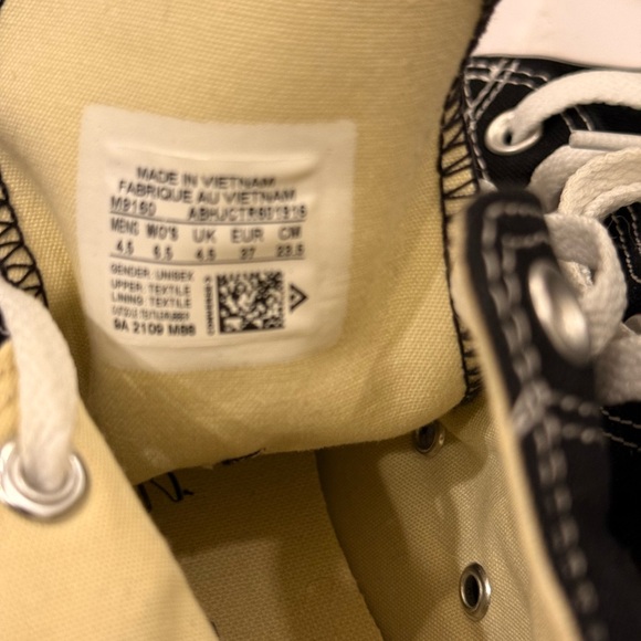 Converse Black and White High-Tops - Picture 3 of 3